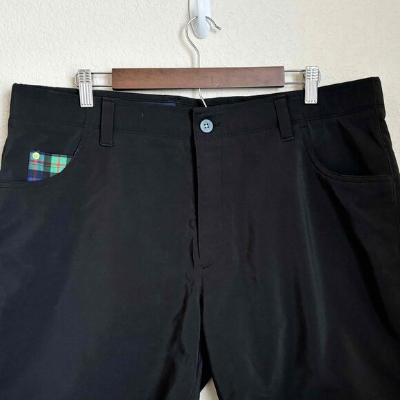 William Murray Mens Black Flat Front Plaid Shorts Size 38 Outdoor Golf - Picture 3 of 12